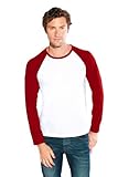 Promodoro Herren Baseball T-Shirt 3490 White/Fire Red L