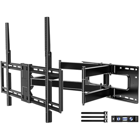 Full Motion TV Wall Mount for 50-100 Inch TVs, 30.3 Inch Long Arm, VESA 800x600 Compatible, Swivel and Tilt, Fits 16-24 Inch Studs, 165 lbs Heavy-Duty Bracket Cover
