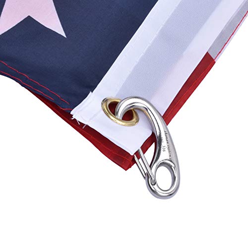 Shonan 1.93 Inch Carabiner Clips, 4 Pack Flag Pole Clips, Stainless Steel 316 Marine Clips For Ropes, Clip Hooks For Keychain, Dog Leashes, And Hiking #TOP6