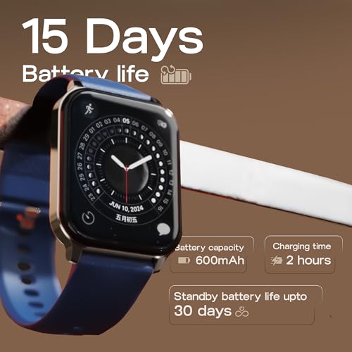 Image of GOBOULT Drift 2 Smart Watch 1.83'' HD Display,15 Days Battery Life, 150+Watchfaces, 500 Nits Brightness, AI Voice Assistant, SpO2 Monitoring (Storm Grey) (Sapphire)