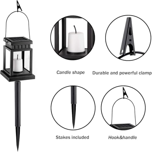 GIGALUMI 8 Pack Solar Halloween Lanterns Outdoor, Candle Lights with Stakes - image 7