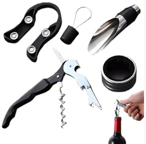 Conjunto de Vinho 5 Peças Aço Inoxidável