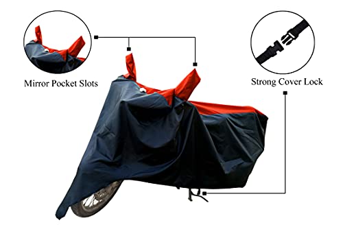 Image of All Season Bike Cover for New Suzuki V-Strom SX 250 Bike Cover with Water-Resistant and Dust Proof Premium 190T Fabric Red Stripe