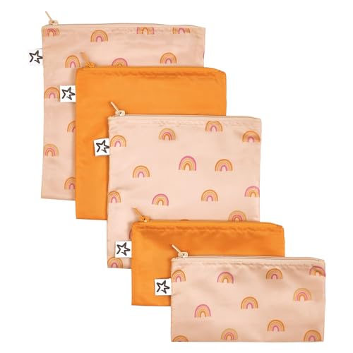 Tiny Twinkle 5 Pack Reusable Snack Bags - Machine Washable,