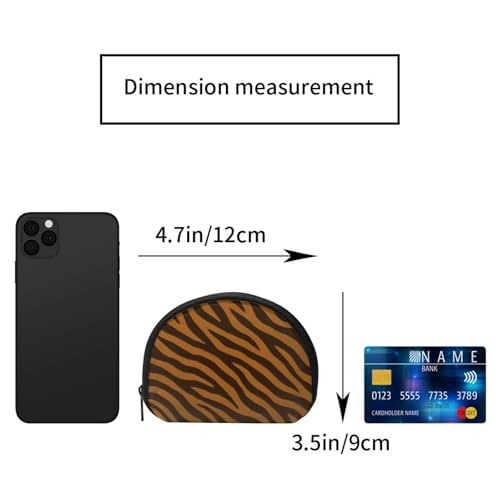 Portable Coin Purse Tiger Stripe Pattern Mini Zippered Money Pouch Card Holder2