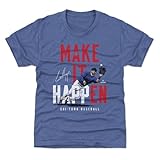 500 LEVEL Ian Happ Youth Shirt - Ian Happ Chicago C Make It Happen WHT (Tri Royal, 8Y Medium)