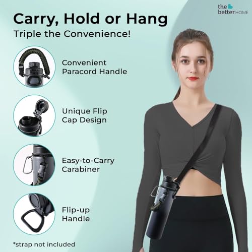The-Better-Home-Stainless-Steel-Insulated-Water-Bottles-720-ml-Each-Thermos-Flask-Attachable-to-Bags-Gears-612-hrs-hot-Cold-Water-Bottle-for-School-Office-Travel-Black-Grey