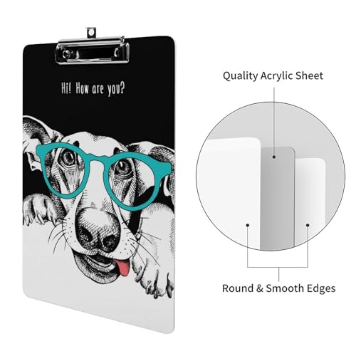 Porte document avec clip Chien Blanc pour vos notes de réunion - 3