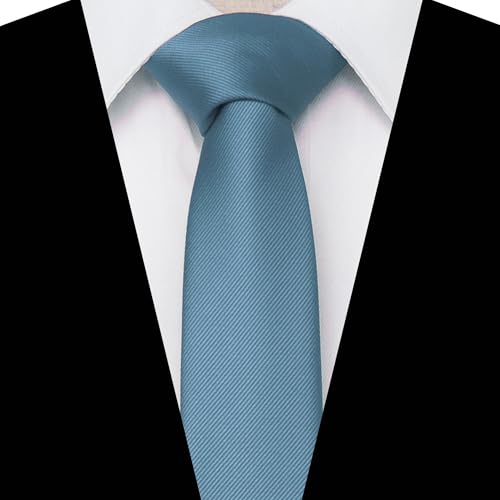 Image of JEMYGINS 2.4 inch Solid Color Skinny Tie Slim Necktie for Men