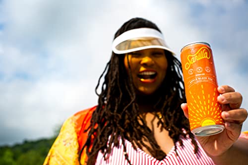 Sarilla Apple Real Brewed Black Tea, Non-Alcoholic Bubbles, Plant-Based L-Theanine + Caffeine, Vitamin C, Non-Gmo, Low Calorie, No Added Sugar, Fair Trade, Organic,12 Fl Oz Cans (12 Pack) #TOP5