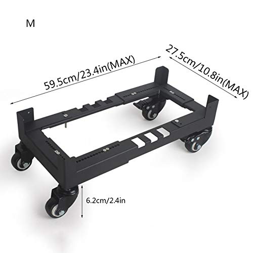 Soporte móvil para CPU de escritorio con chasis metálico y ruedas ajustables, negro, tamaño M miniatura 2