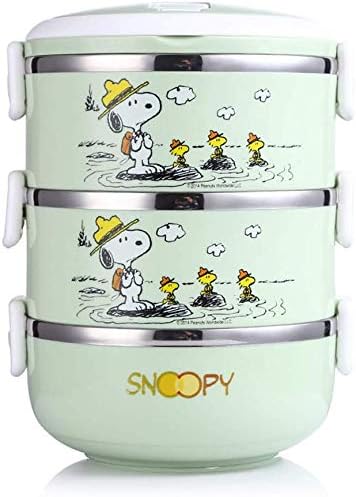 Amazon スヌーピー 弁当箱 保温 お弁当箱 子供用 3段 大容量 ランチボックス べんとう箱 ステンレス弁当箱 3層 男性 女性 こども用 かわいい 軽量 コンパクト ポータブル 学校 仕事 旅行 ピクニック スプーン付き Amz 1606 Jp 3段 2100ml Green Goodamz 弁当箱