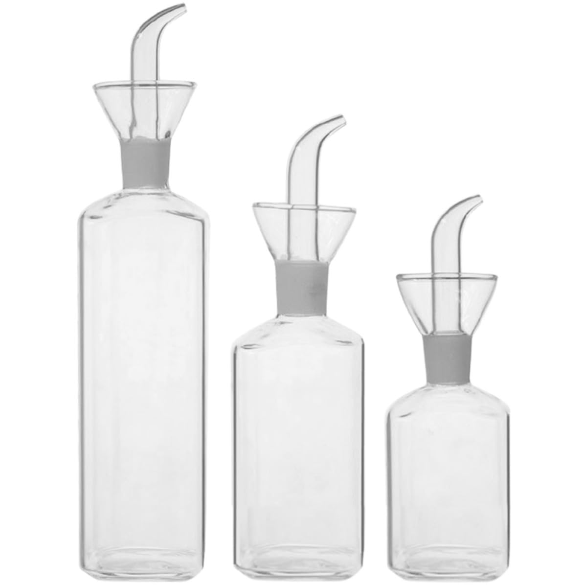 Gadpiparty 3 Piezas Set de Aceitera de Vidrio Antigoteo 500ml 250ml 150 Ml