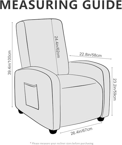 Image of molasofa Recliner Chair Cover Small Size - 4 Piece Leather Like Extra Small Recliner Chair Cover Stretch Recliner Slipcover for Lazy Boy Wide Recliner Chair Washable (Brown)