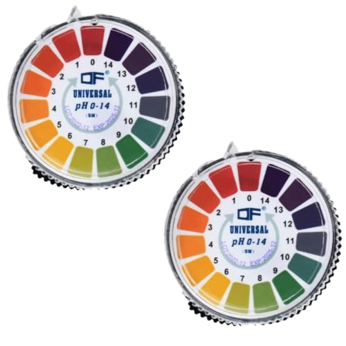 EIHI 2 x Papel tornasol, Papel de Prueba de pH, Rango de medición 0 14, Prueba de Agua, Productos para el Cuidado de la Piel y más, Ideal para probar Muchas sustancias cotidianas, 5 Metros