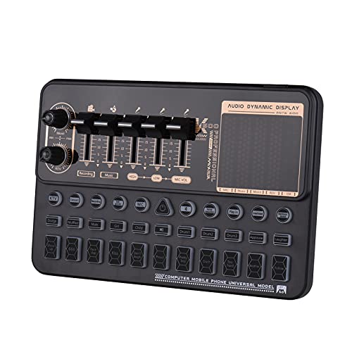 Miaoqian SK500 Placa de som ao vivo portátil Dispositivo de troca de voz Mixer de áudio Múltiplos ef