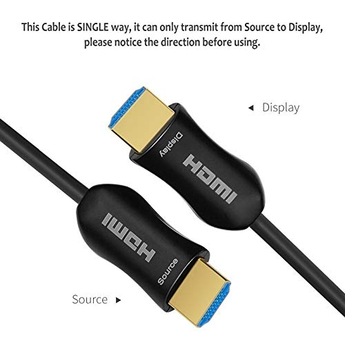 Fiber Optic Hdmi Cable 500Ft (150M) - Arc Hdmi2.0 18Gpbs 4K@60 4:4:4 - Pet Braided Cord And Gold Plated Connector Support 4K, Uhd 2160P, Hd 1080P, 3D, Xbox 360, Ps4, Computer #TOP1