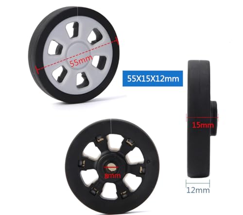 Luggage Wheels 4pcs Replacement Wear Resistant Rubber Mute Caster Suitcase Replacement Wheels Luggage Replacement Wheels kit Suitcase Spinner Wheels for Most Luggage Black 8mm3