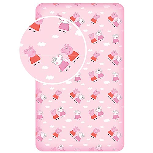Jerry Fabrics - Sábana bajera ajustable para cama individual, diseño de Peppa...