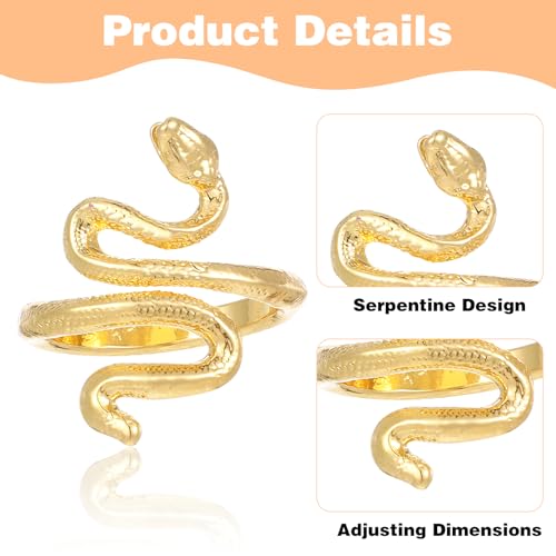 Image of SynHHergyx 6 Pcs Snake Crochet Ring for Finger Adjustable Crochet Yarn Tension Ring Snake Yarn Rings for Crocheting for Grandma Mother Gifts (Boxed)