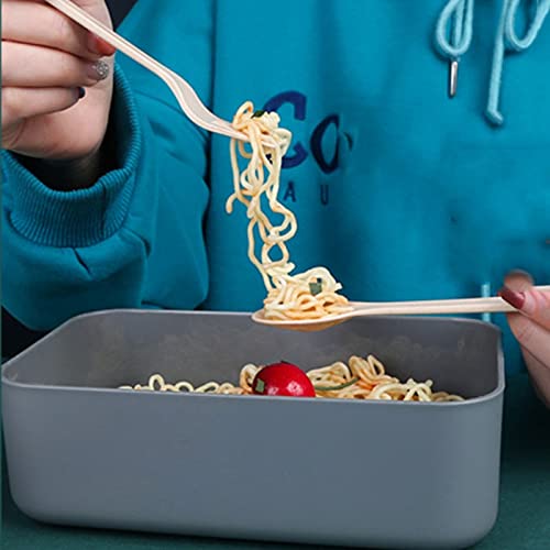 Lunc Boxes Scatola portapranzo in Legno dai Colori Moderni, Utilizzabile nel microonde e nel detersivo, 2 Scomparti, a Prova di perdite, Adatta per Le Famiglie