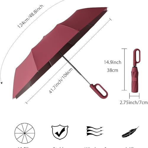 Image of Umbrella for Women | Umbrellas for Men | UV Coated 3 Fold Umbrella for Rain with Auto Open and Close Small Folding Travel-Foldable Windshield