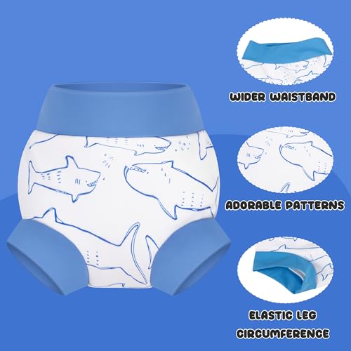 BIG ELEPHANT Baby Swim Diapers 3pcs, Reusable Adjustable Washable Waterproof Swimming Diaper for Boy's and Girl's 6Months - 5 Years4