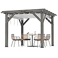 10x12 FT All Cedar Wood Wooden Pergola, Kit with Stakes, Quality Supported Structure, Snow and Wind Supported,Outdoor Pergola with Cedar Framed for Backyard, Deck, Lawn
