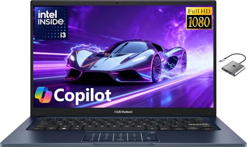 ASUS Vivobook 14 Laptop para estudiantes, negocios en casa, escuela en casa, 14 pulgadas FHD Intel 6-Core i3 (Beats i5-1235U), 24GB RAM 512GB SSD, NumberPad perfecto para trabajar y jugar, cámara web