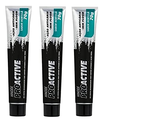 Kit 3x Gel Dental de Carvão Ativado Pro Active Hinode
