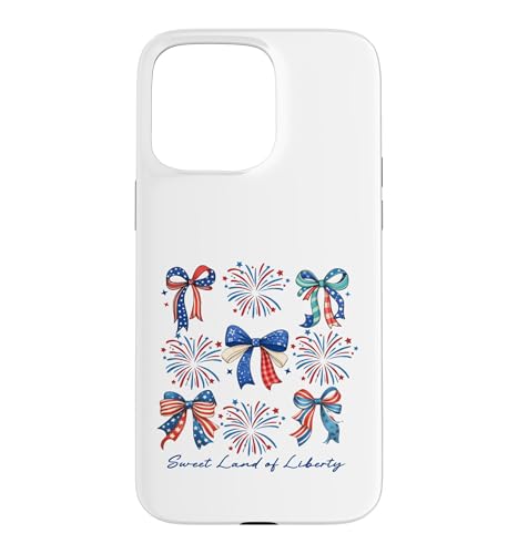 Sweet Land of Liberty Patriotic Bows �ԉ� �X�}�z�P�[�X iPhone 15 Pro Max �p