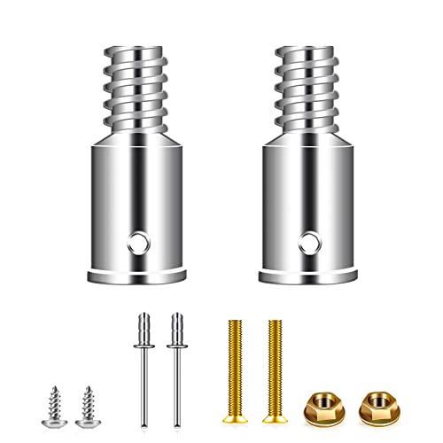Sartatue Thread Tip Replacement,Ultra Threaded Tip Repair Kit 0.8 Inch Extension Pole Adapter Tips Metal Threaded Handle Tips for Mop Broom Brush (0.8 Inch-2PCS)