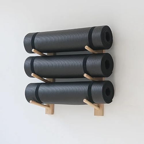 Soporte de pared para esterilla de yoga, almacenamiento versátil para gimnasio en casa y oficina, diseño que ahorra espacio