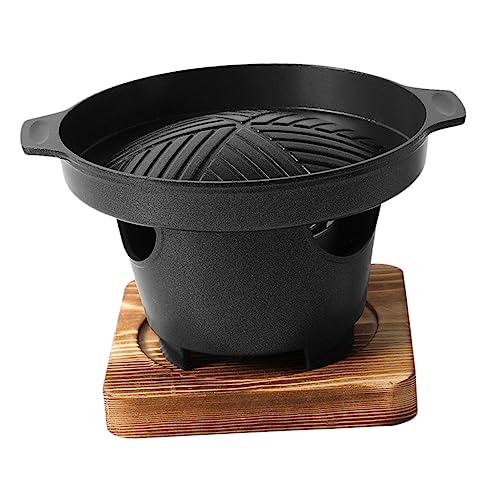 TOYANDONA 1 Juego Pequeña estufa de barbacoa para el hogar interior estufa de cocina al aire cámping no barbacoas barbacoa japonesa parrilla de carbón para barbacoa aluminio Negro