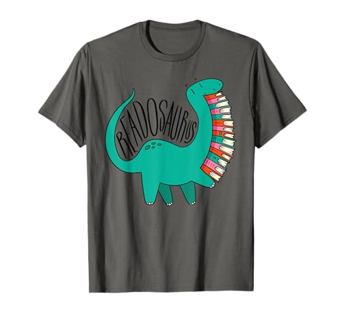 Funny Book Readosaurus Dinosaur Books Library Reading Lovers T-Shirt Small