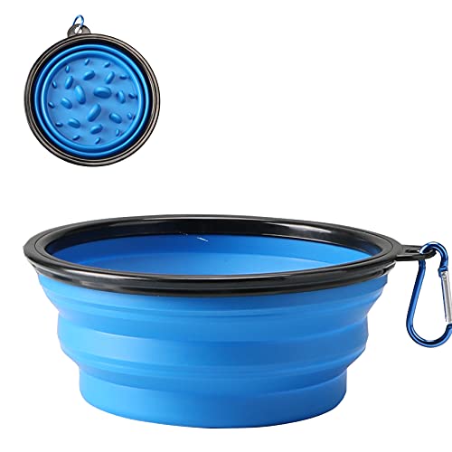 zusammenklappbarer Hundenapf, Slow Feeder Hundenapf Reise-Silikon-Hunde-Katzennapf Tragbarer Wassernapf für Tiernahrung, Tragbarer Hundenapf für mittlere bis große Haustiere Cover