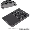 Number Pad Mouse Combo, 2 in 1 BT Number Pad Touchpad Mouse 22 Keys, Bt4.2 2.4G Type C Charging Keyboard 500Mah Battery Numeric Keypad for Office (Iron Gray)