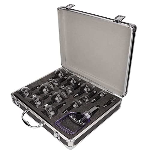 YUNZHIDUAN Juego De Ventosas Al Vacío De 14 Latas, Ventosas, Tarros De Fisioterapia para Masajes, Masaje Corporal Anticelulítico, Material De Vidrio, para Masaje con Ventosas, Cuidado De Raspado Cover