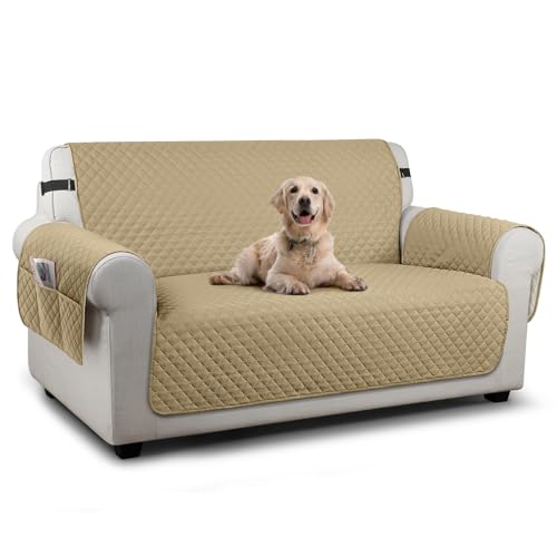 TAOCOCO Sofa Covers 2 Seater,Settee Covers,Non Slip Sofa Covers,Sofa Slipcovers,Pet Couch Covers,Washable Sofa Protectors for Dogs(Sand)