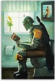 Iooie Art Peinture Impression sur Toile Film Vintage Star Wars The Mandalorian pour la décoration de Bureau Affiches et Photos 15.7'x23.6'(40x60cm)  sans Cadre