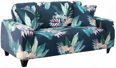 Miniatura 7 de HOOBUY Funda de sofá estampada elástica para sillón de 2 plazas y sofá biplaza con dos fundas de almohada gratis RDYL (2 plazasSofá biplaza)