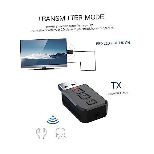 Homoyoyo Receptor Inalámbrico Adaptador USB para Equipo HiFi Adaptador De Audio Inalámbrico para Coche Laptop Smartphone Función De Transmisor De Señal De Audio - imagen 4