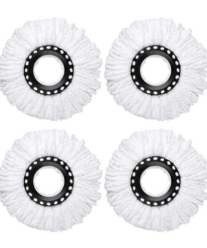 4 Pack Mop Replacement Head, Microfiber Head Refills Round Shape for Universal Mop System Perfect for Home Cleaning