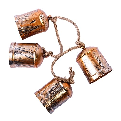 Evzvwruak Campana de hierro fundido de Navidad, estilo retro, para decoración de interiores y exteriores