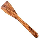 Olive Wood Spatula 12 Inch - Flat Wooden Turner for Non Stick and Cast Iron Pans – Safe and Natural for Kitchen and Cooking