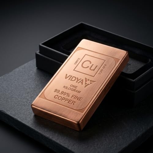 Image of VIDYA 99.99% Fine Pure Copper Bar, 1 Kilogram, Investment Grade Bullion, Made in India (1 Kg)