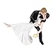 SwirlColor Wedding Cake Toppers romantyczne lalki tango z żywicy tango, figurka panny młodej i pana młodego do dekoracji ciasta
