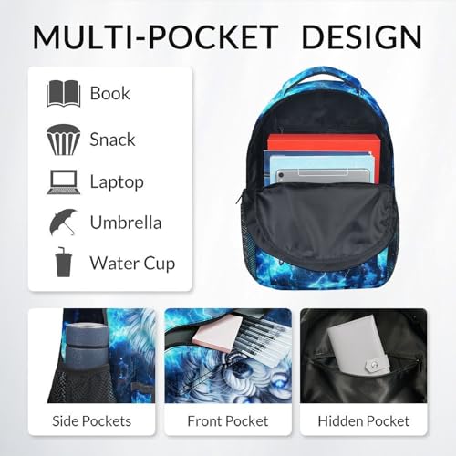 Backpack for School - 17 Inch Wolf Backpack for Kids - Personalized Cool Animal Bookbag for Primary Middle4