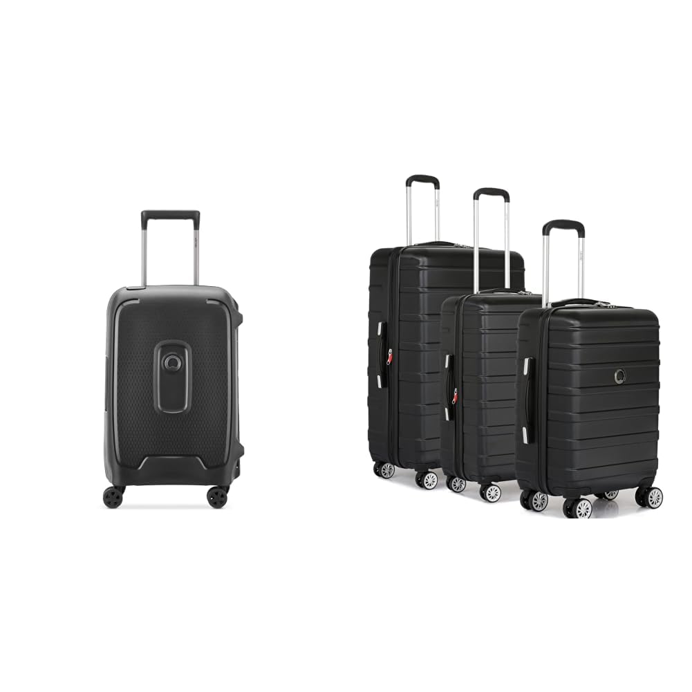 delsey paris Delsey Moncey Polypropylene 55 Cm 4 Double Wheels Black Hard Suitcase + Margot Trolley Bags Set of 3 Cabin, Medium & Large Luggage Premium Hardside Polycarbonate Suitcase 8-picture-36