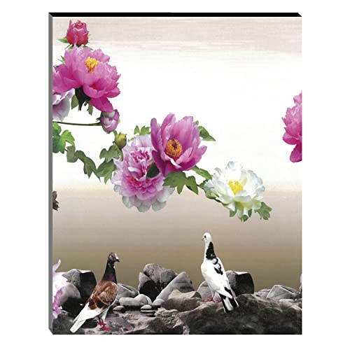 Image of Indianara Set of 3 Flowers MDF Art Painting (0143FL) without glass 4.5 X 12, 9 X 12, 4.5 X 12 INCH